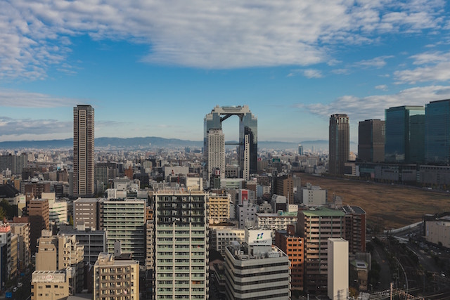 空中庭園を臨む