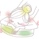 リラクゼーションマッサージを受ける女性のイラスト